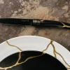 Set mit 2 Tischmessern Kintsugi – Anthrazit mit schwarzer Klinge