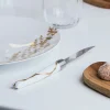 Set mit 2 Tischmessern Kintsugi – Weiß mit Silberklinge