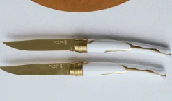 Set mit 2 Tischmessern Kintsugi – Weiß mit Goldklinge
