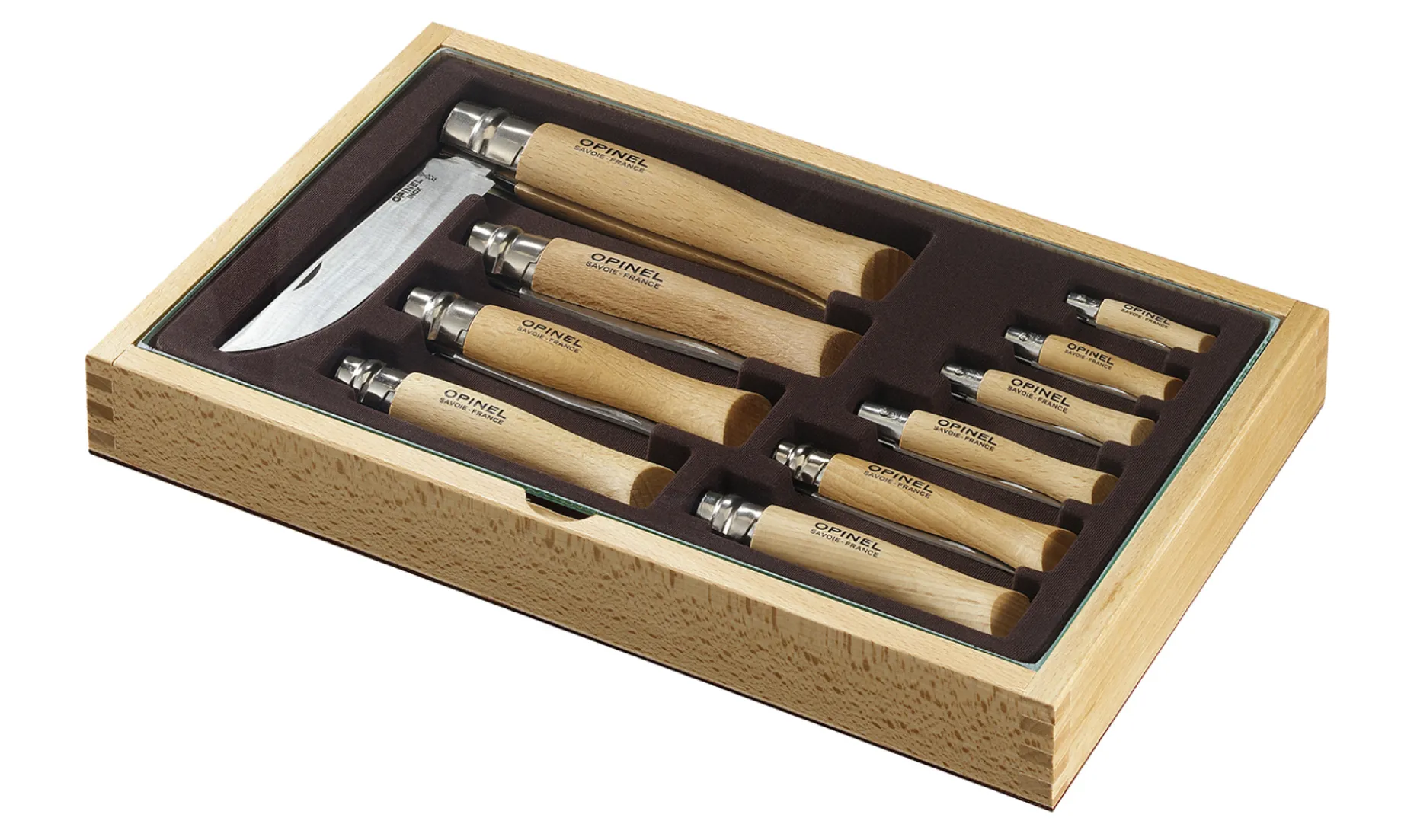 Vitrine 10 Edelstahlmesser